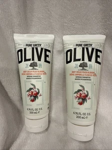 Set Of 2 KORRES Pure Greek Olive Body Cream Peach Blossom, - New and Sealed - Picture 1 of 2