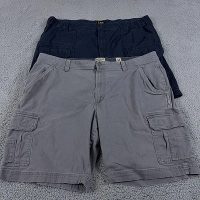 LOTE DE 2 Pantalones Cortos Lee X Pelirroja Para Hombres 42 Carga 9" Sueltos Senderismo Aire Libre Trabajo Algodón Foto 1 de 4
