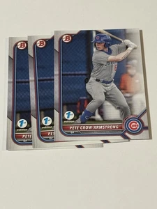2022 Bowman 1st Edition Pete Crow-Armstrong BPPF-102 Cubs Prospect 3 Card Lot - Bild 1 von 1