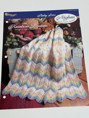 Rainbow Dreams Baby Love Afghan Crochet Pattern Card Needlecraft Shop - Image 1 of 4