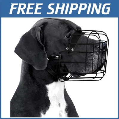Secure Adjustable Dog Muzzle with Leather Straps - Image 1 of 4