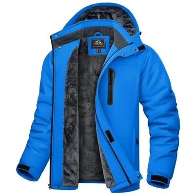 Chaqueta de esquí impermeable para hombre Abrigo de invierno polar Chaquetas cálidas con capucha Foto 1 de 4