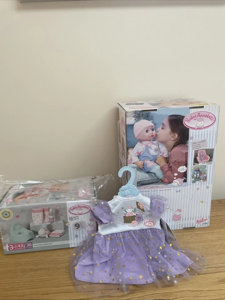 Baby Annabell Mia Doll, Purple Sparkly Dress & Potty Set - Image 1 of 4