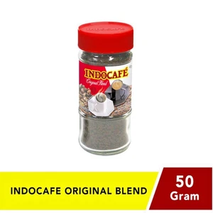 2 Jars X 50g INDOCAFE Original Blend Instant Coffee - Halal Certified - Picture 1 of 5