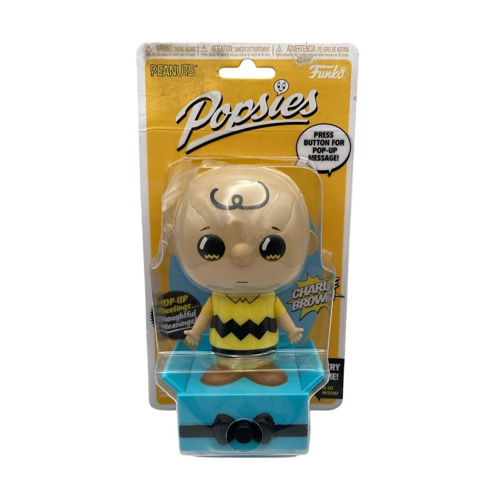Boneco de Vinil Funko Popsies CHARLIE BROWN Peanuts Snoopy 2022 Mensagem Pop Up Novo - Imagem 1 de 4