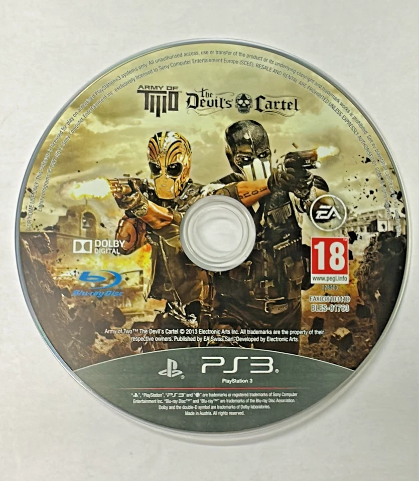 ARMY OF TWO THE DEVILS CARTEL - USED -PLAYSTATION 3 PS3 - PAL UK - Image 1 of 2
