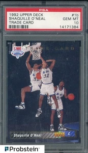 1992-93 Upper Deck Trade Card #1b Shaquille O'Neal Magic RC Rookie HOF PSA 10 - Picture 1 of 2