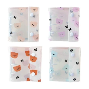 Double Button 3-Hole Removable Mini Card Book Single Grid Storage Album Binder - Picture 1 of 24