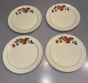 Hall China Red Poppy Plates 9 1/8” Vintage Lot Of 4 - Picture 1 of 4