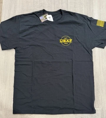United States Air Force “USAF EST 1947” Military Logo Black T Shirt Tee - Sz L - Image 1 of 4