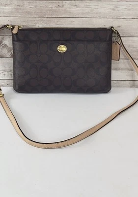 Coach Swingpack Crossbody Bag Purse F52175 Peyton Signature Brown Shoulder Bag - Image 1 of 4