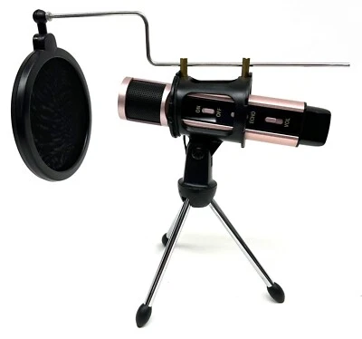 Zealsound Portable Studio Recording Microphone with Stand Condenser Rose Gold - Image 1 of 4