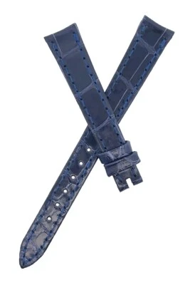 PIAGET Women's 13mm x 9mm Navy Blue Leather Women's Watch Band Strap FAD - Image 1 of 3