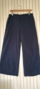 J. Jill Pants Wide Leg Cropped Side Zip Navy Modal Blend High Rise Small Tall - Picture 1 of 8