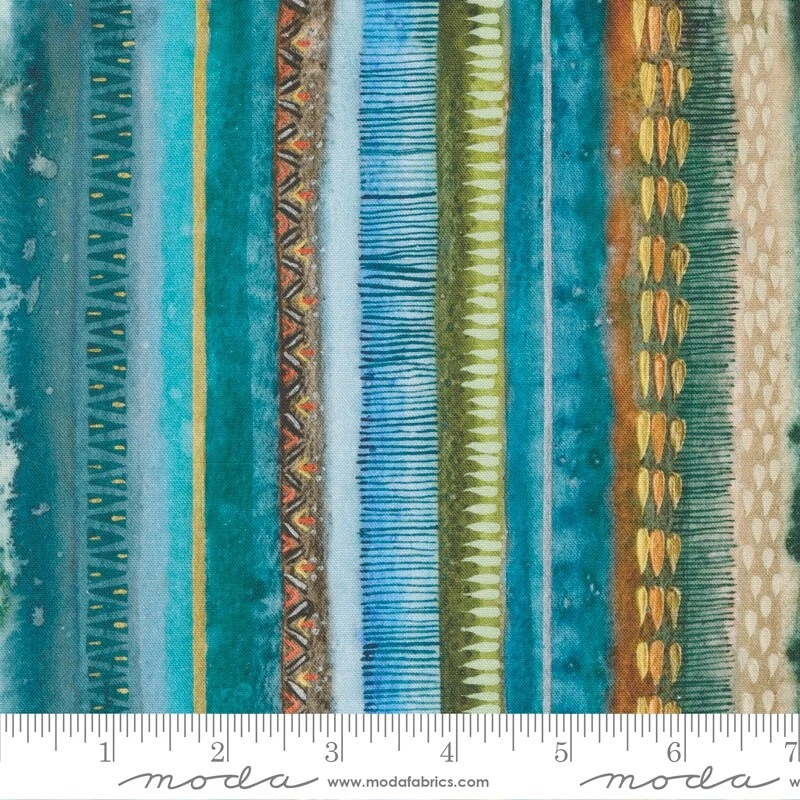 Desert Oasis New Native Stripes Spruce by Create Joy Project For Moda 1/2 Yard - Image 1 of 1