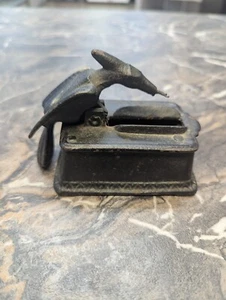 Antique Cast Iron Mechanical Woodpecker Bird Toothpick Match Dispenser - Picture 1 of 9
