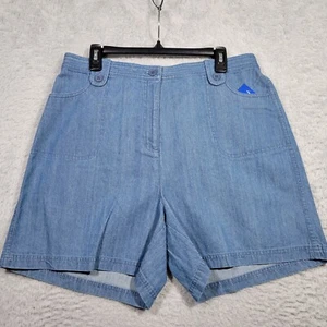 Karen Scott Shorts Womens 16P Petite Blue Cotton Denim Sport 34x5.5 NWD - flaw - Picture 1 of 9