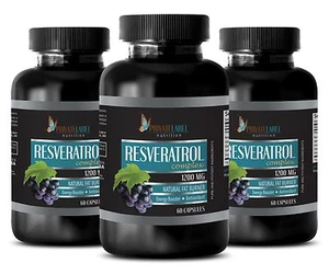Resveratrol 1200mg Anti-Aging Antioxidant Anti-Inflammatory 3 Bott 180 Capsules - Picture 1 of 10