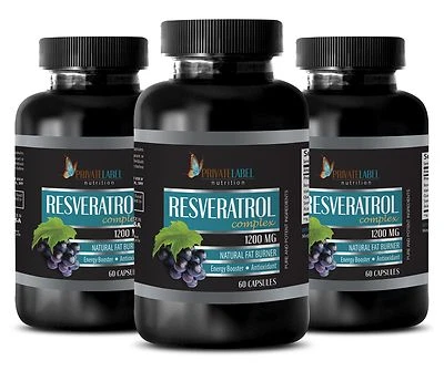 Resveratrol 1200mg Anti-Aging Antioxidant Anti-Inflammatory 3 Bott 180 Capsules - Bild 1 von 4