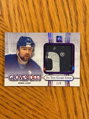 Wendel Clark 2017 ITG Gloves off game used glove #1/6 - TORONTO MAPLE LEAFS - Image 1 of 2