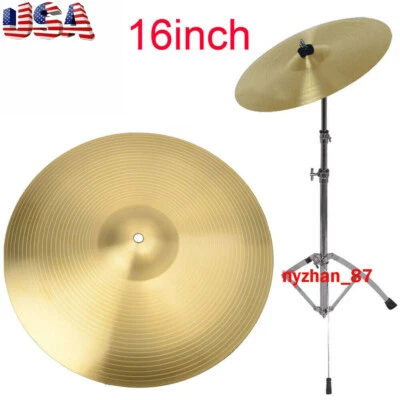US 16"Professional Copper 0.7mm Thin Crash Cymbal for Drum Percussion Instrument - Image 1 of 4
