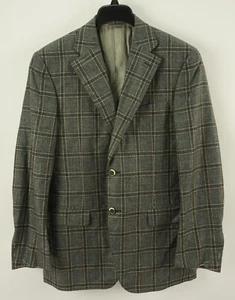 Nuevo Blazer Canali Exclusivo Cachemira y Seda Para Hombre 38R Gris Marrón Azul Ventana - Imagen 1 de 11
