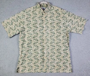 Reyn Spooner Reverse Printed Hawaiian Shirt Jumping Marlin Fish Men's Size Large - Picture 1 of 13