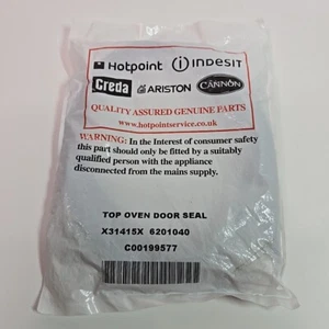 Junta de goma genuina de sello de puerta de horno de cocina de cañón C00199577 Hotpoint Creda - Imagen 1 de 5