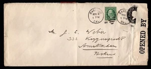 US # 498 & #U416 Oakland CA ad Amsterdam 1918 WWI copertina censore - Foto 1 di 2