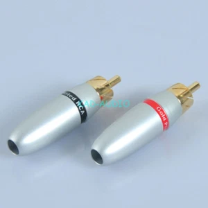 2pc Gold Plated RCA Plug Male Solder Locking Audio Grade Connector Fr Guitar Amp - Picture 1 of 5