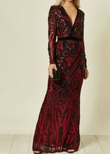 quiz berry sequin bodycon dress