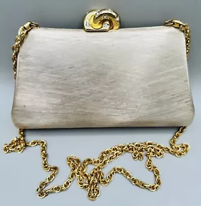 RODO Italy Gold Metal Bag Clutch Purse Shoulder Swarovski CrystalRhinestone - Picture 1 of 6