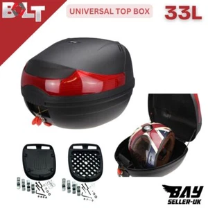 Motorcycle Luggage Top Box 33L Motorbike Scooter Bike Back Rear Universal Fit - Picture 1 of 7