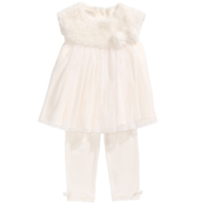 First Impressions Baby Girls 2-Pc. Faux-Fur Tunic & Leggings Set Size 3-6M NEW