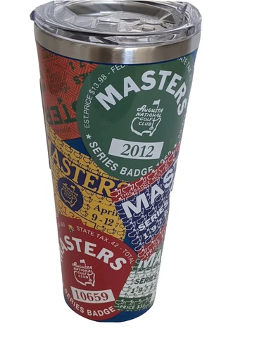 Masters Golf Tournament Badges Tumbler @ Augusta National Golf 24 oz Cold & Hot Cover