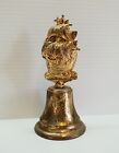 Vintage Golden Brass Ship Nautical Metal Bell 13cm Np1 England Ornament