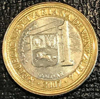 HIGH GRADE UNC BIMETAL 2007 VENEZUELA ONE BOLIVAR COIN - HORSE-AGT050 - Image 1 of 2