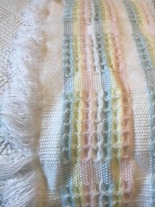 Baby Vintage Pastel Plaid Open Thermal Weave Waffle Blanket 31 x54 '' - Picture 1 of 6