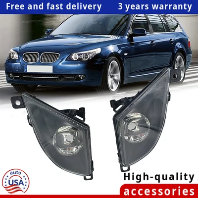 For 08-10 BMW 5 Series E60 E61 Clear Lens Pair Bumper Fog Light Lamp W/Bulb - Image 1 of 4