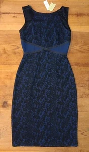 Moulinette Soeurs Pencil Dress Womens 4 Blue Jacquard Floral Anthropologie NWT - Picture 1 of 9