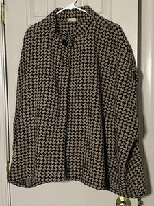 AZZ Trading Inc Poncho Cape schwarz & hellbraun Oberteil Knopf Einheitsgröße neu mit Etikett - Bild 1 von 4