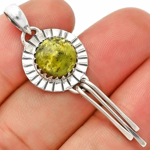 Natural Serpentine 925 Sterling Silver Pendant Jewelry P-1481 - Picture 1 of 5