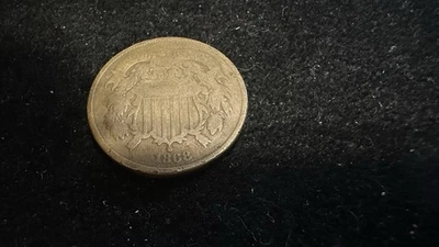 1868 Two Cent Piece Red Book Fine To Very Fine $40-$55 - Image 1 of 3