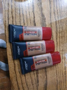 3 L'oreal Infallible Pro-Matte Normal/Oily Skin Foundation 113 BROWN SUEDE - Picture 1 of 2