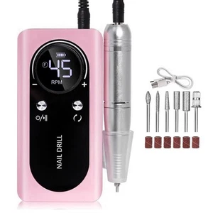 45000RPM Electric Portable Nail Drill Machine Rechargeable Low Noise Nail3459 - Foto 1 di 10