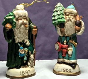 Lote De Colección 2 Reproducciones De Navidad Inc. Recuerdos De Santa 1897, 1900 Adorno - Imagen 1 de 12