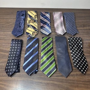 Lot of 10 Men’s Neckties Various Brands Styles and Colors - Picture 1 of 15