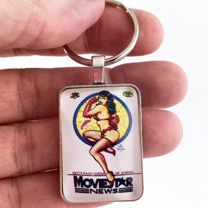 Moviestar News BETTY PAGE QUEEN OF CURVES Cover Key Ring or Necklace BETTIE PAGE - Picture 1 of 11