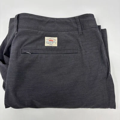 Pantalones cortos Faherty para hombre talla 38 gris oscuro con cordones todo el día Foto 1 de 4