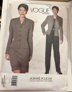 Vogue Sewing Pattern 2047 Anne Klein Fitted Suit Work Career Size 8-12 Cut - Picture 1 of 3